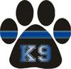 Evan Decals Magnet Thin Blue Line K9 Paw Print Reflective Window Decal Vinyl Magnetic Sticker 4" view 1