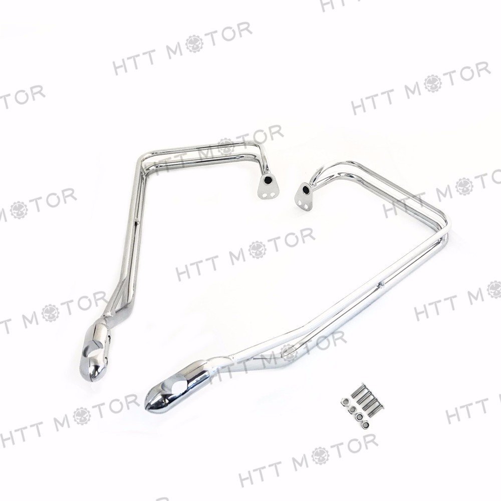 SMT-Chrome Saddlebag Twin Rail Guard Support Kit Compatible With 2009-2013 H-D Touring Models [B076M4GWJW]