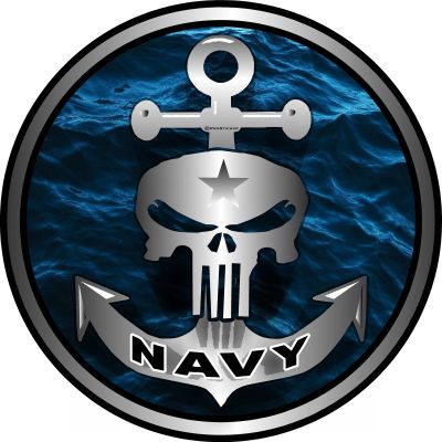 ProSticker 1064V (One) Patriot Series Navy Military Anchor Decal Sticker (10")