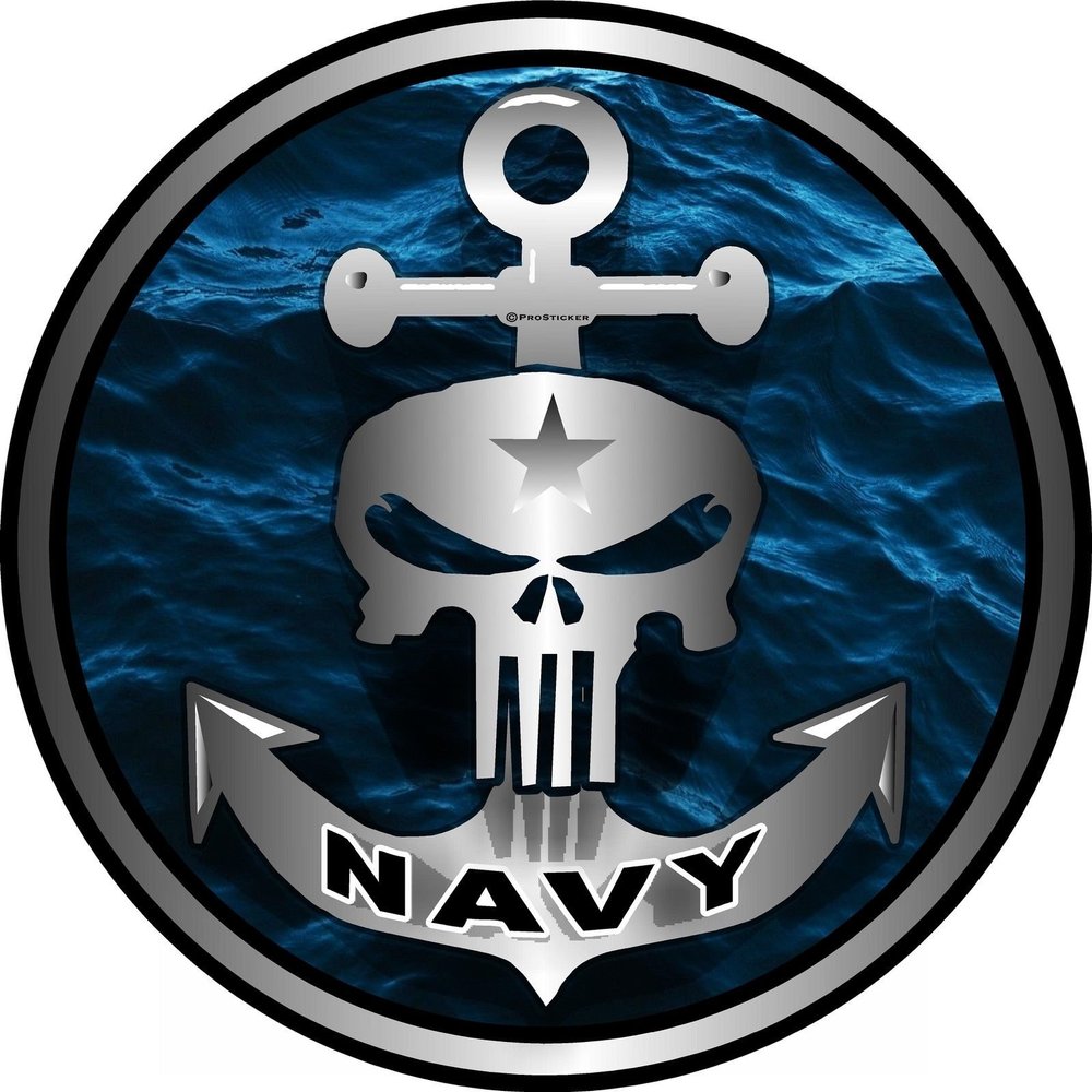 ProSticker 1064V (One) Patriot Series Navy Military Anchor Decal Sticker (10")