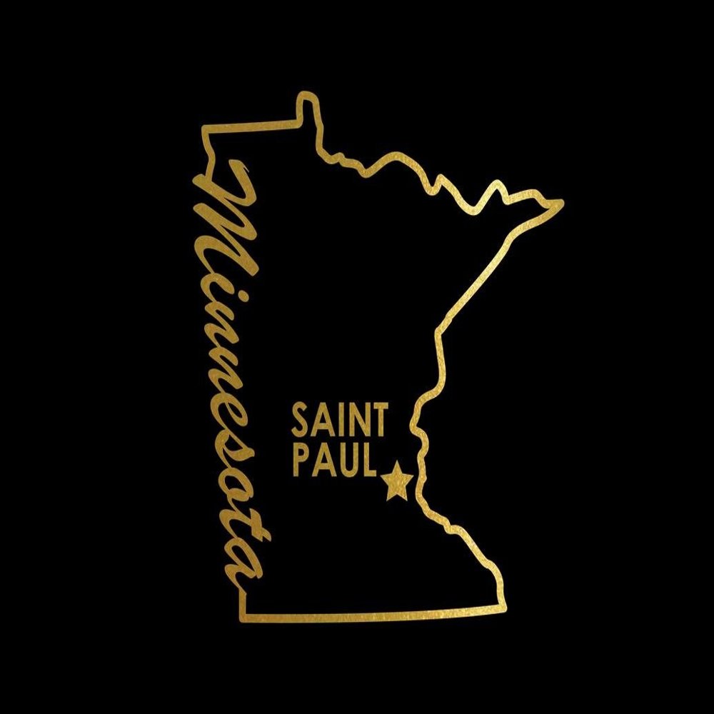 ND331G Saint Paul Minnesota Decal Sticker | 5.5-Inches By 4.9-Inches | Premium Quality Gold Vinyl