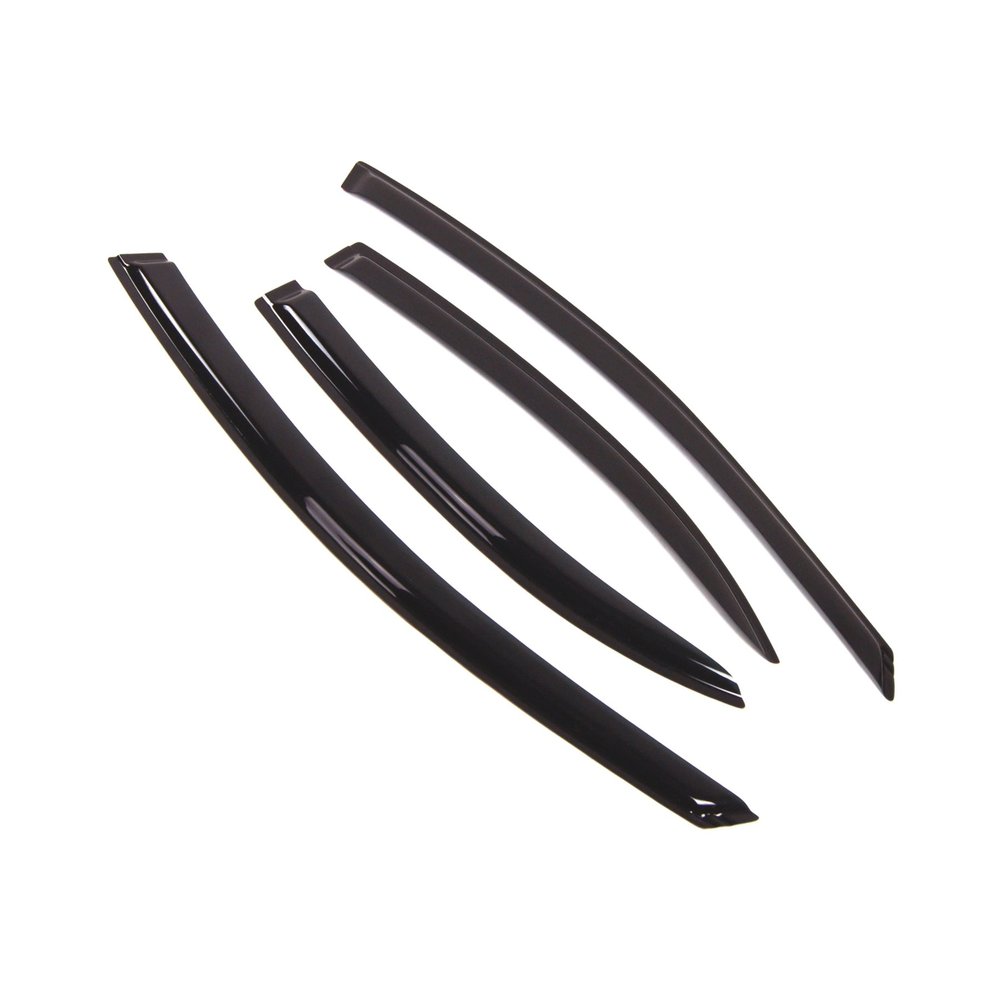 TuningPros Outside Mount Window Vent Visors Rain Guards Compatible with Chrysler Sebring 2001-2006 | Side Window Wind Deflectors Rain Shields | Smoke Tinted, 4 Pcs Set, DGWV-097S