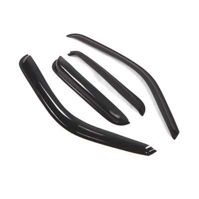TuningPros Outside Mount Window Vent Visors Rain Guards Compatible with GMC Sierra 1500 Extended 1999-2006 | Side Window Wind Deflectors Rain Shields | Smoke Tinted, 4 Pcs Set, DGWV-049-2
