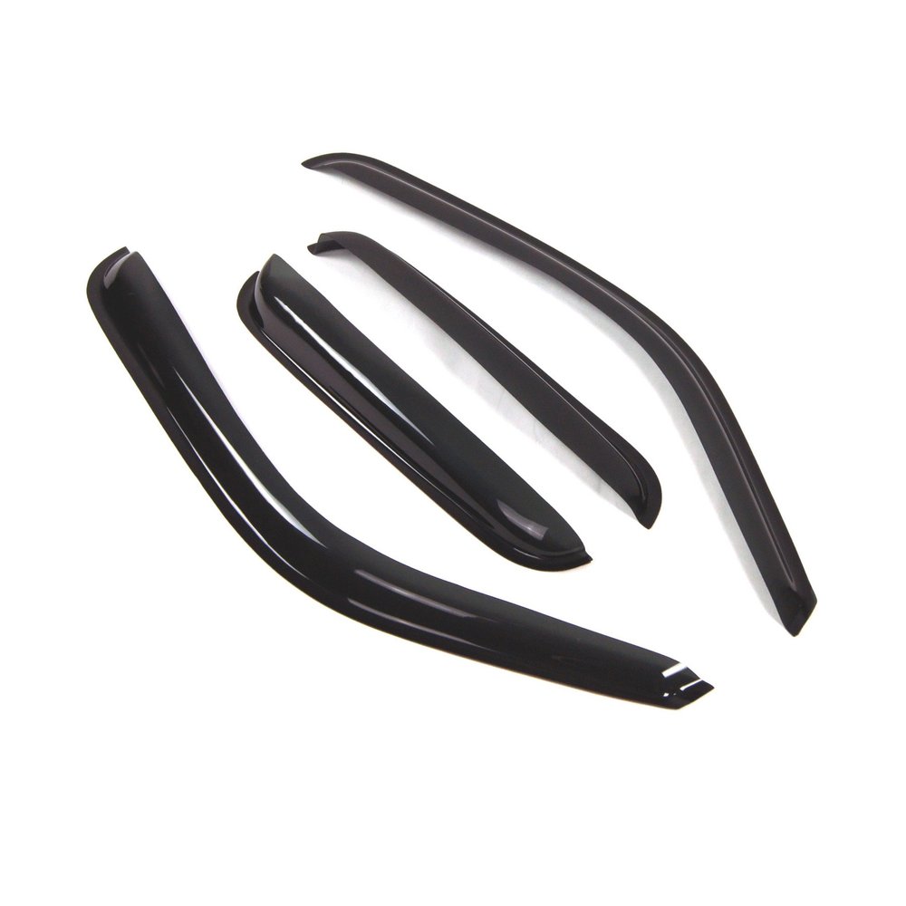 TuningPros Outside Mount Window Vent Visors Rain Guards Compatible with GMC Sierra 1500 Extended 1999-2006 | Side Window Wind Deflectors Rain Shields | Smoke Tinted, 4 Pcs Set, DGWV-049-2