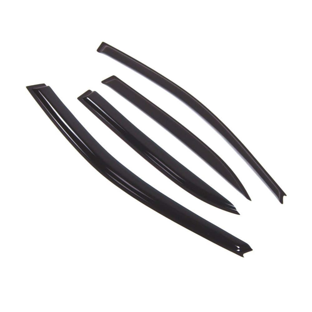 TuningPros Outside Mount Window Vent Visors Rain Guards Compatible with Toyota Corolla Sedan 2003-2008 | Side Window Wind Deflectors Rain Shields | Smoke Tinted, 4 Pcs Set, DGWV-421