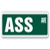 1080 Graphics Ass Street Sign Sticker Decal Donkey Stubborn Animal Jackass Booty Butt Zoo Funny Gag Gift Sticker 2"x8.2" view 1