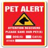 1080 Graphics Pet Alert Sign Save Our Pets Rescue Fire Firefighter Police Rescue Dogs Cats Sticker 8"x5" view 1