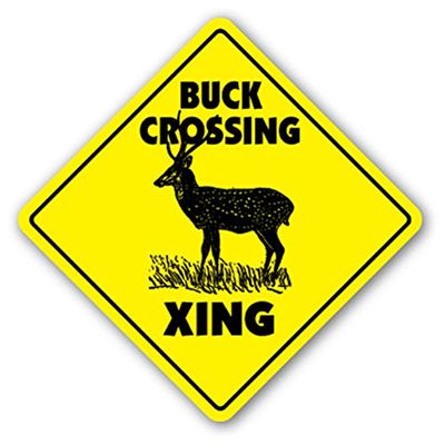 1080 Graphics Buck Crossing Sign Xing Gift Novelty Deer Hunter Shoot Feeder Bow Stand Scent Sticker 8"x8"