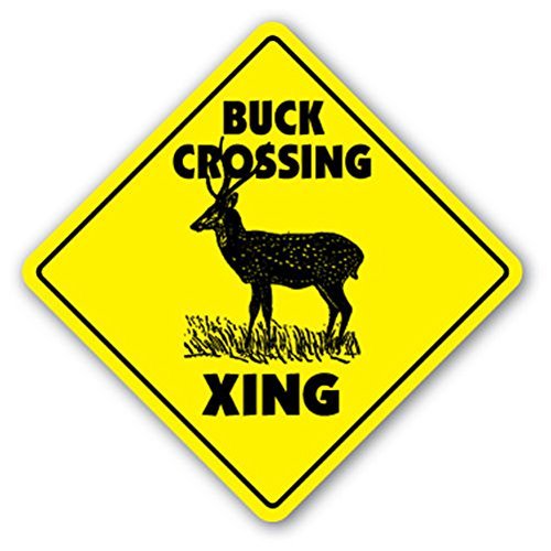 1080 Graphics Buck Crossing Sign Xing Gift Novelty Deer Hunter Shoot Feeder Bow Stand Scent Sticker 8"x8"