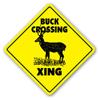 1080 Graphics Buck Crossing Sign Xing Gift Novelty Deer Hunter Shoot Feeder Bow Stand Scent Sticker 8"x8" view 1