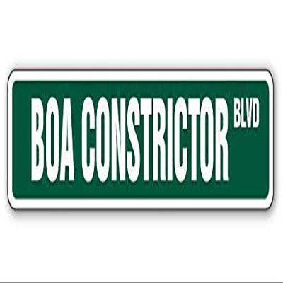1080 Graphics Boa Constrictor Street Sign Sticker Decal Novelty Gift Reptile Snake Lover Animal Cage Breeder Sticker 2"x8.2"
