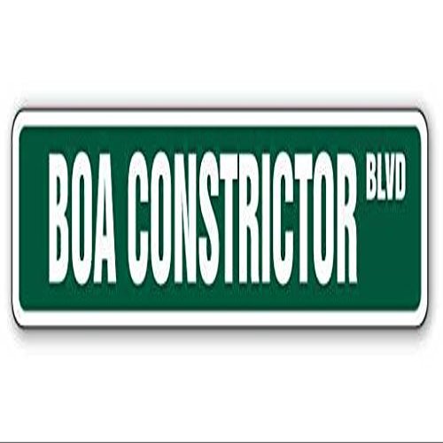 1080 Graphics Boa Constrictor Street Sign Sticker Decal Novelty Gift Reptile Snake Lover Animal Cage Breeder Sticker 2"x8.2"
