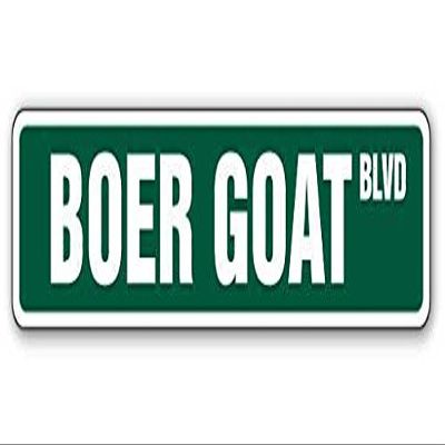 1080 Graphics Boer Goat Street Sign Sticker Decal Goats Farm Farmer Signs Gift Animal Herd Meat Milk Sticker 2"x8.2"