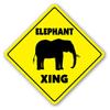 1080 Graphics Elephant Crossing Sign Xing Zoo Circus Animal Gift African Pachyderm Dumbo Sticker 8"x8" view 1
