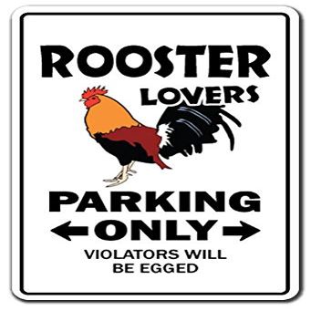 1080 Graphics Rooster Lovers Parking Sign Gag Novelty Gift Funny Chicken Farmer Farm Cock Sticker 8"x5"