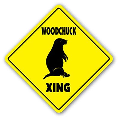 1080 Graphics Woodchuck Crossing Sign Novelty Gift Animals Wood Chuck Wild Groundhog Lover Sticker 8"x8"