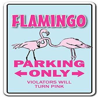 1080 Graphics Flamingo Novelty Sign Parking Lover Animal Bird Lover Pink Gift Funny Gag Lawn Sticker 8"x5"