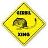 1080 Graphics Gerbil Crossing Sign Novelty Gift Animals Pets Kid Child Boy Girl Cage Animal Sticker 8"x8" view 1
