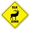 1080 Graphics Elk Crossing Sign Novelty Gift Animals Hunting Hunter Deer Shotgun Decoy Calls Sticker 8"x8" view 1