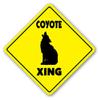 1080 Graphics Coyote Crossing Sign Novelty Gift Animals Jackal Prairie Wolf Wild Lover Sticker 8"x8" view 1