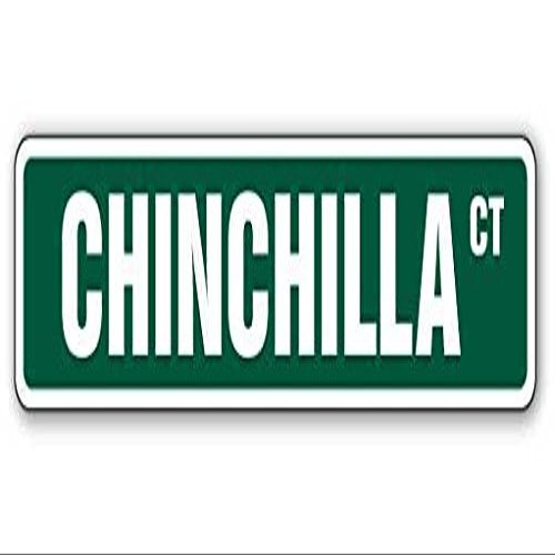 1080 Graphics Chinchilla Street Sign Sticker Decal Pet Cage Guinea Pig Signs Ranch Raising Fur Animal Rodent Sticker 2"x8.2"