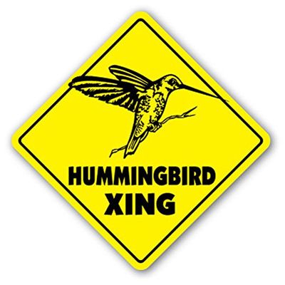 1080 Graphics Hummingbird Crossing Sign New Xing Lover Hummingbirds Bird Watcher Birding Gift Sticker 8"x8"