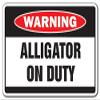 1080 Graphics Alligator On Duty Warning Sign Gator Gators Xing Gift Gag Funny Crocodile Swamp Sticker 8"x12" view 1