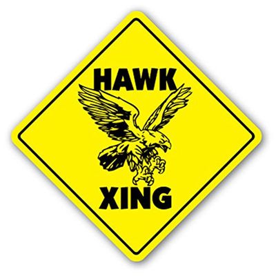 1080 Graphics Hawk Crossing Sign Xing Red Tailed Accipiter Gift Bird Watcher Birding Gift Love Sticker 8"x8"