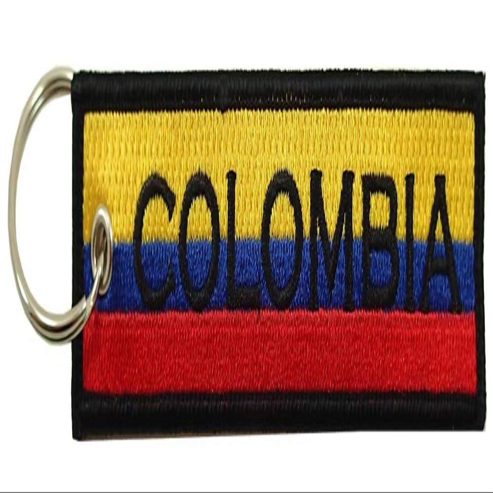 Luso Aviation Colombia Flag Key Chain, 100% Embroidered