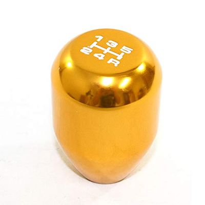 Cuztom Tuning JDM Type Style 5 Speed Manual Aluminum Shift Shifter Gear Knob Selector - Gold White