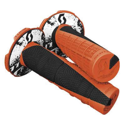 Scott Deuce 2 Off-Road Motorcycle Hand Grips - Neon Orange/Black/One Size