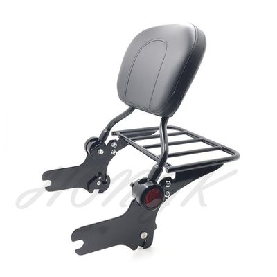 HONGK- Adjustable Backrest Sissy Bar w/Luggage Rack Compatible with 97-08 Touring Black [B0778GJ2ZH]