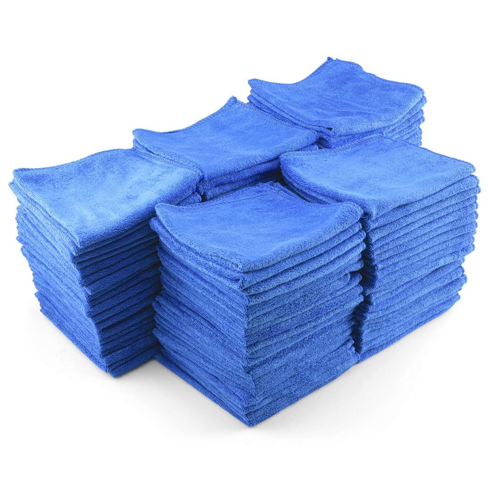 EZAUTO WRAP 100 pcs Microfiber Cleaning Cloth Towel Rag Car Polishing Scratch Free Ultra Soft Auto Detailing Multi-Purpose Kitchen