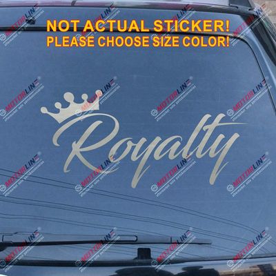 Jursey Auto Royalty Car Decal Sticker Crown Racing JDM FunnyVinyl Die Cut no Background Pick Color Size (Silver, 16'' (40.6cm))