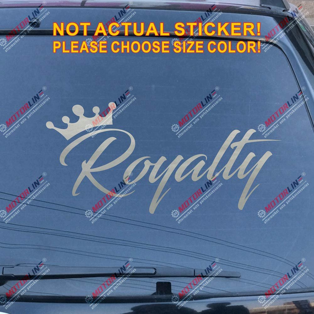 Jursey Auto Royalty Car Decal Sticker Crown Racing JDM FunnyVinyl Die Cut no Background Pick Color Size (Silver, 16'' (40.6cm))