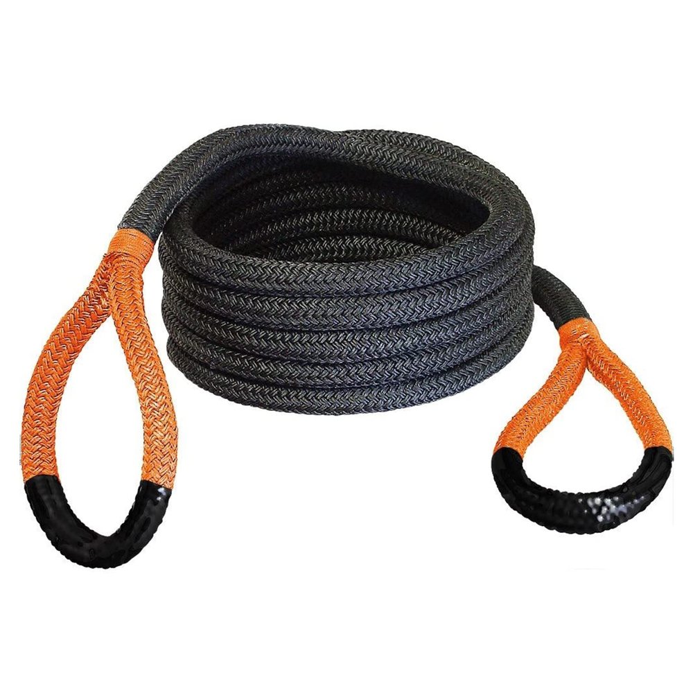 Bubba Rope Sidewinder Xtreme Model 176653OR Off-Road Power Stretch Kinetic Kit 5/8 x 20 ft. Recovery Rope with Breaking Strength of 14000 Lb. in Orange/Black Color