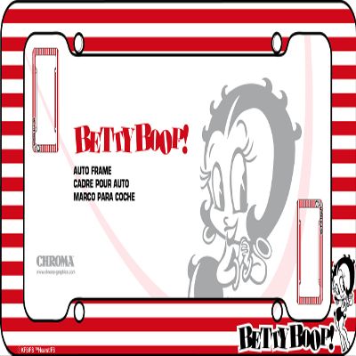 Chroma 42562 Betty Boop White/Red Red Stripes Plastic Frame, 1 Pack