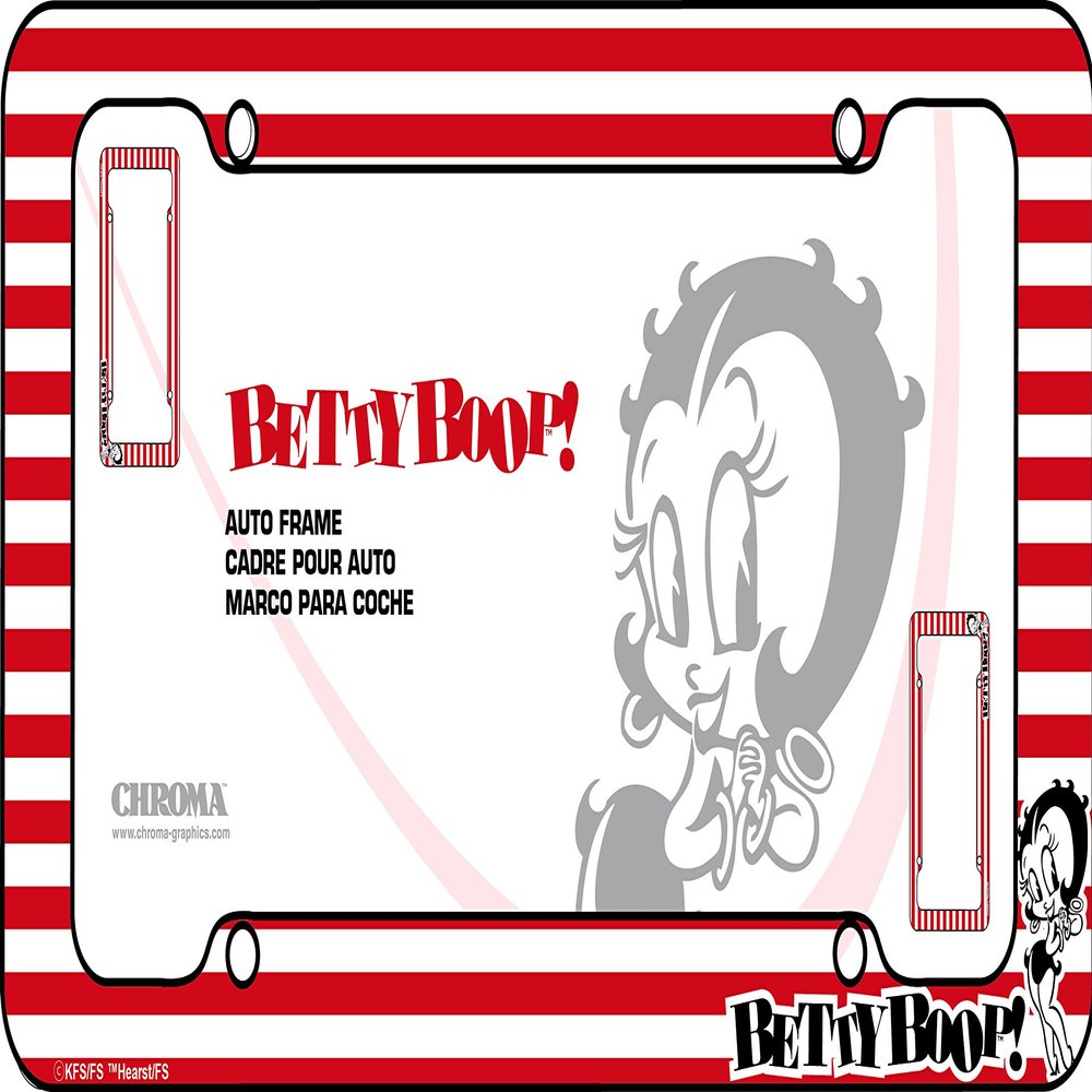Chroma 42562 Betty Boop White/Red Red Stripes Plastic Frame, 1 Pack