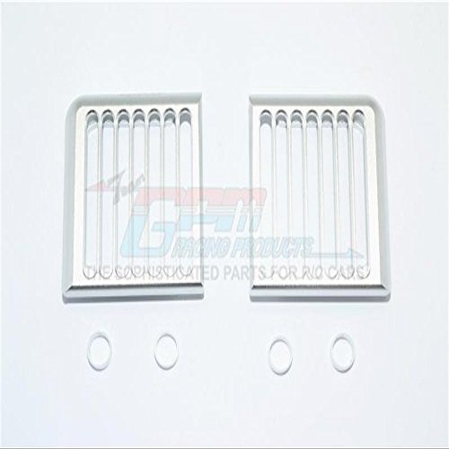 GPM For Traxxas TRX-4 Trail Defender Crawler Upgrade Parts Headlight Assembly Vertical Brush Guard Aluminum - 2Pc Set Silver