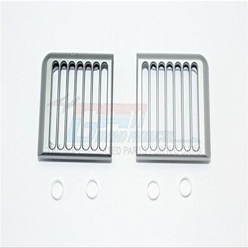 GPM For Traxxas TRX-4 Trail Defender Crawler Upgrade Parts Headlight Assembly Vertical Brush Guard Aluminum - 2Pc Set Gray Silver