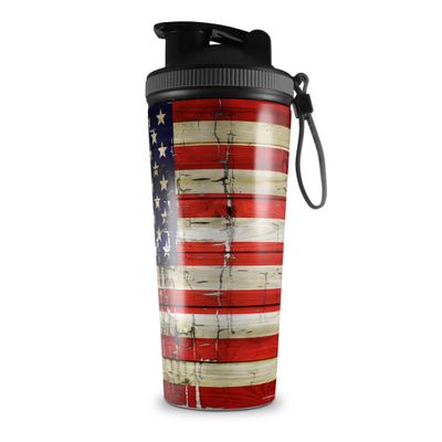 Skin Wrap Decal compatible with IceShaker 2nd Gen 26oz Painted Faded and Cracked USA American Flag (SHAKER NOT INCLUDED)