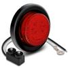 TRUE MODS 2" 12V Red Round 10 LED Light [2 in 1 Reflector] [Polycarbonate] [D.O.T. Certified] [Grommet & Plugs] [2 Year Warranty] Submersible Circle Side Marker for Semi Truck Boat Trailer RV Kenworth view 1