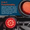 TRUE MODS 2" 12V Red Round 10 LED Light [2 in 1 Reflector] [Polycarbonate] [D.O.T. Certified] [Grommet & Plugs] [2 Year Warranty] Submersible Circle Side Marker for Semi Truck Boat Trailer RV Kenworth view 3