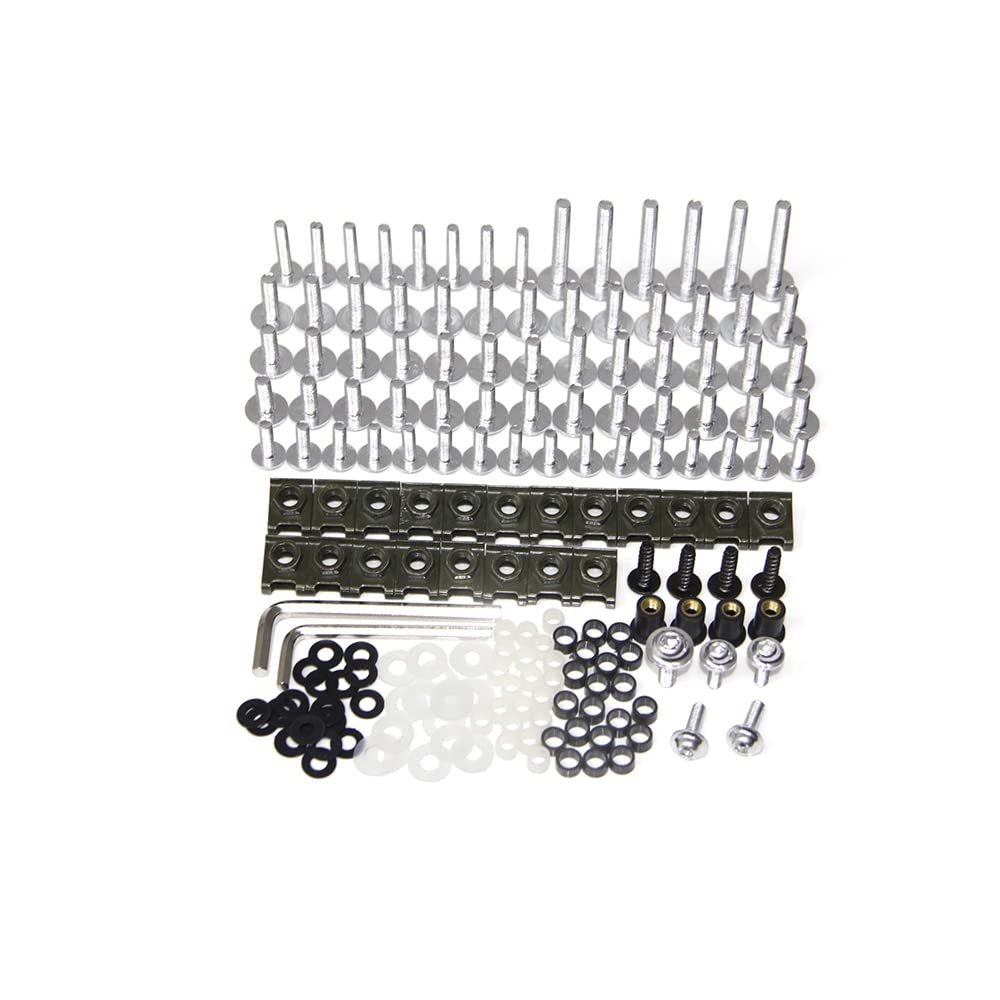 WYNMOTO US Stock Motorcycle Full Fairing Aluminum Fasteners Screws For Yamaha R6 2006 2007 YZF600 R6 06 07 New Bolt Kit Hardware Clips(Sliver)