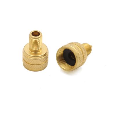uxcell 2 Pcs Brass Tone Round Automotive Tyre Tire Inflator Air Valve Connector Adapter Universal
