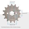 GOOFIT 17MM Sprocket Front for Motorcycle Replacement for 50cc 70cC 90CC 110CC Dirt Bike ATV QUAD(428-15T) view 2