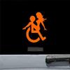 JS Artworks Wheelchair Sex Vinyl Decal Sticker (Orange) view 1