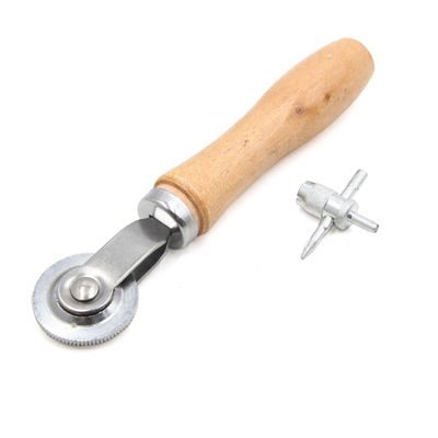 uxcell Wooden Handle Bearing Roller Auto Car Tire Repair Tube Patch with Remover Tool