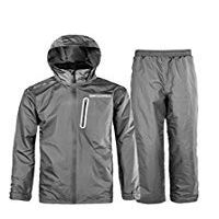 SWISSWELL Men Women Waterproof Rain Jacket and Rain Pants Graphite,XL