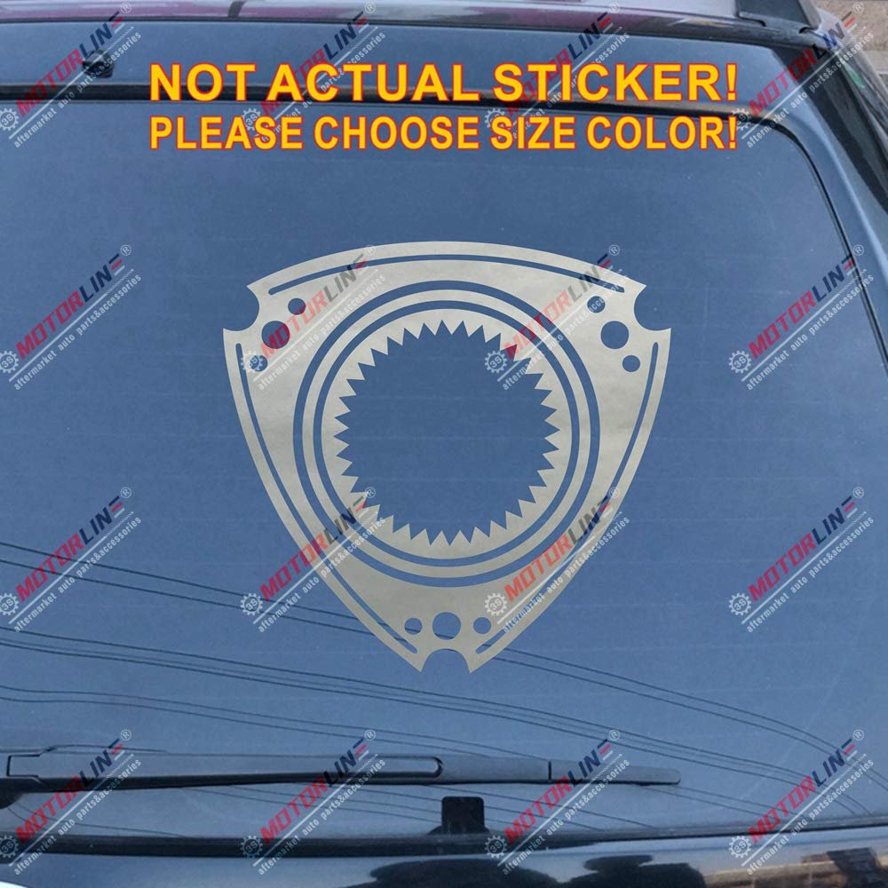 Rotary Wankel Engine Car Decal Sticker fit for Mazda Mazda3 6 CX-5 Miata Zoom Zoom Vinyl JDM Die Cut no Background Pick Color Size (Silver, 10'' (25.4cm))